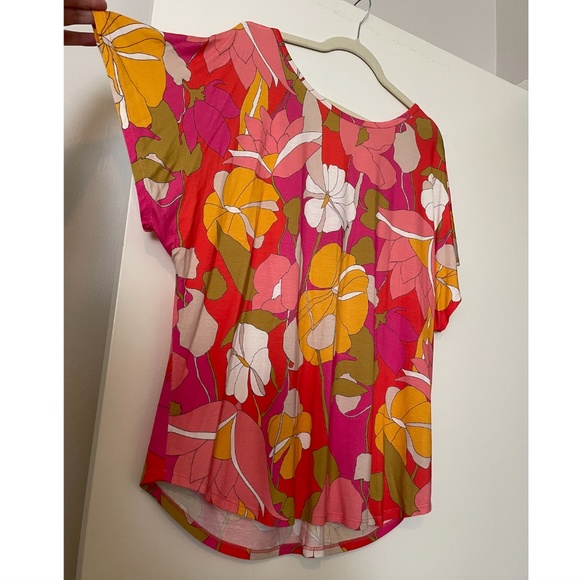 Trina Turk ALLISA Boca Chica Floral Boatneck Top - XL - Picture 2 of 9